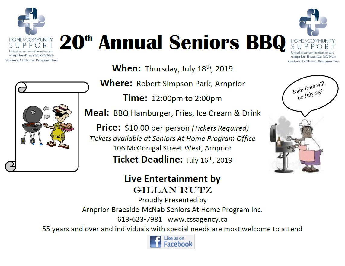 ArnpriorBraesideMcNab Seniors at Home Program 2019 Seniors BBQ